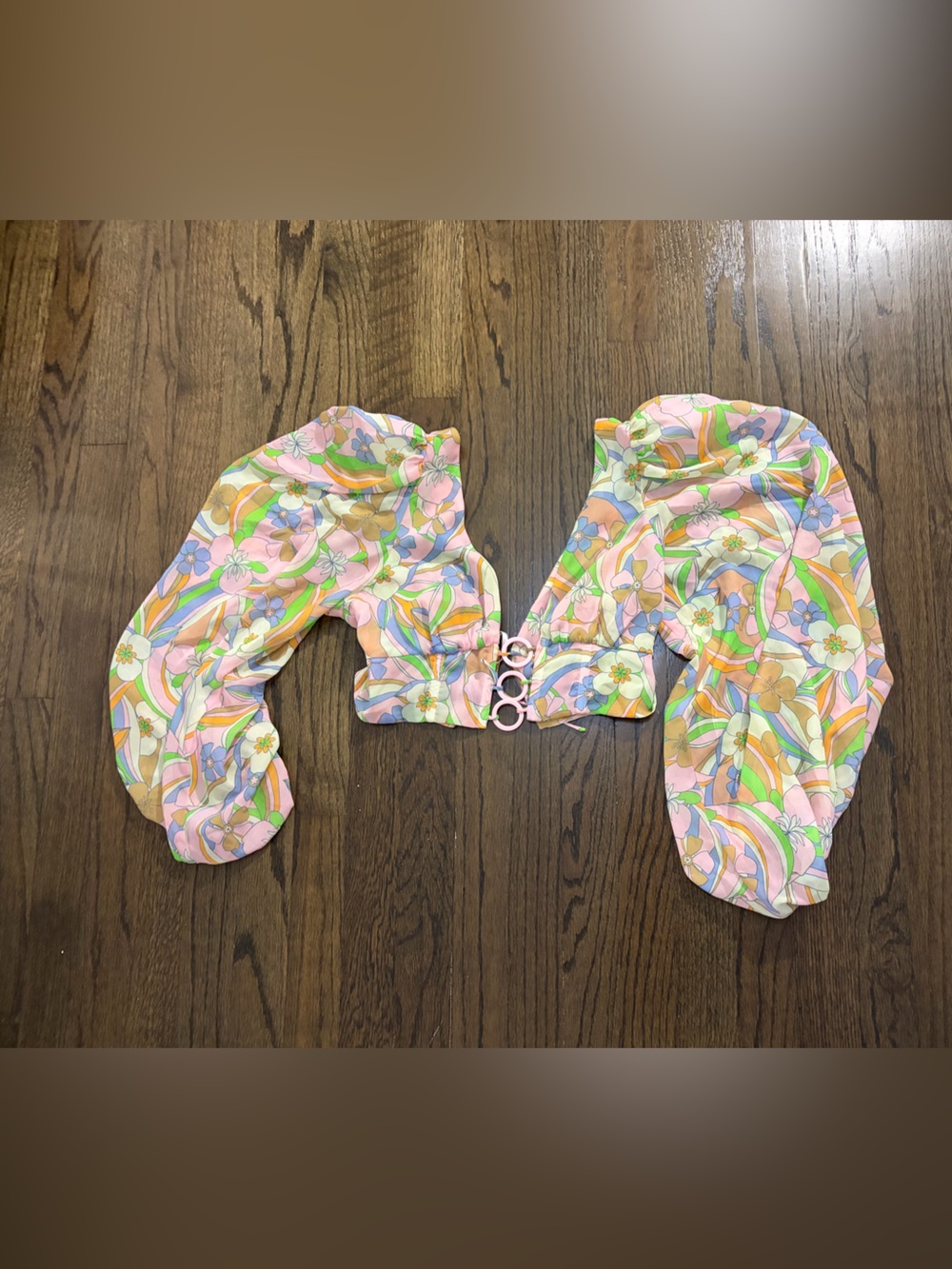 REVOLVE Pastel Floral Puff-Sleeve Crop Top